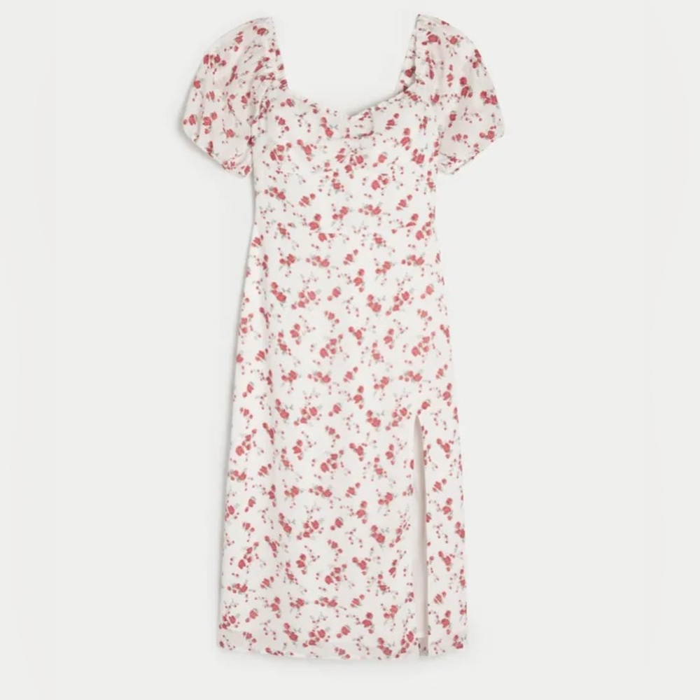 Hollister Short Sleeve Floral Midi Dress